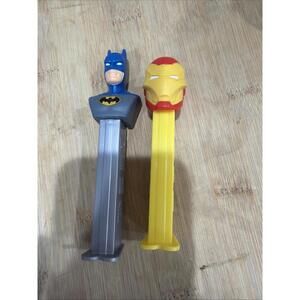 Vintage Pez Dispenser-Pat. # 5.9- China-Super Heros-Batman-Iron Man *